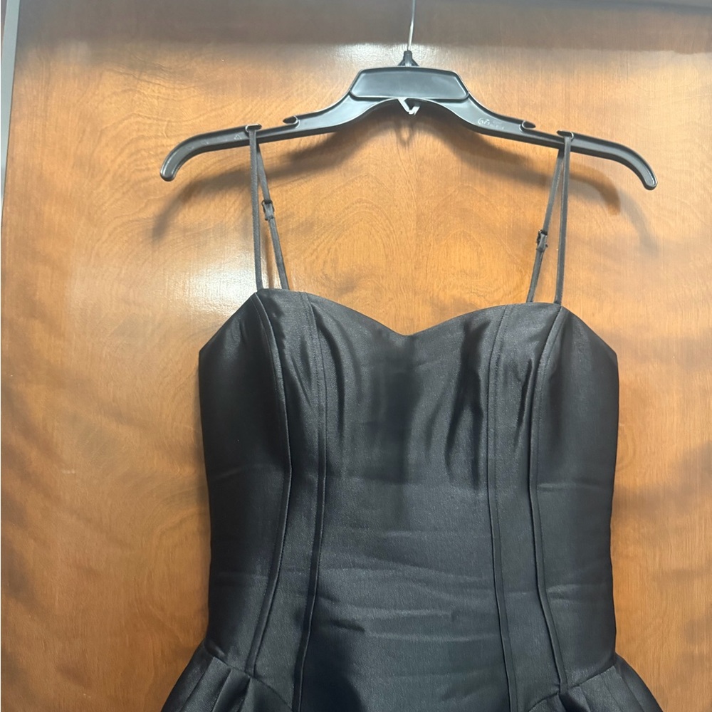 Express Black Satin Midi Dress - Picture 6 of 12